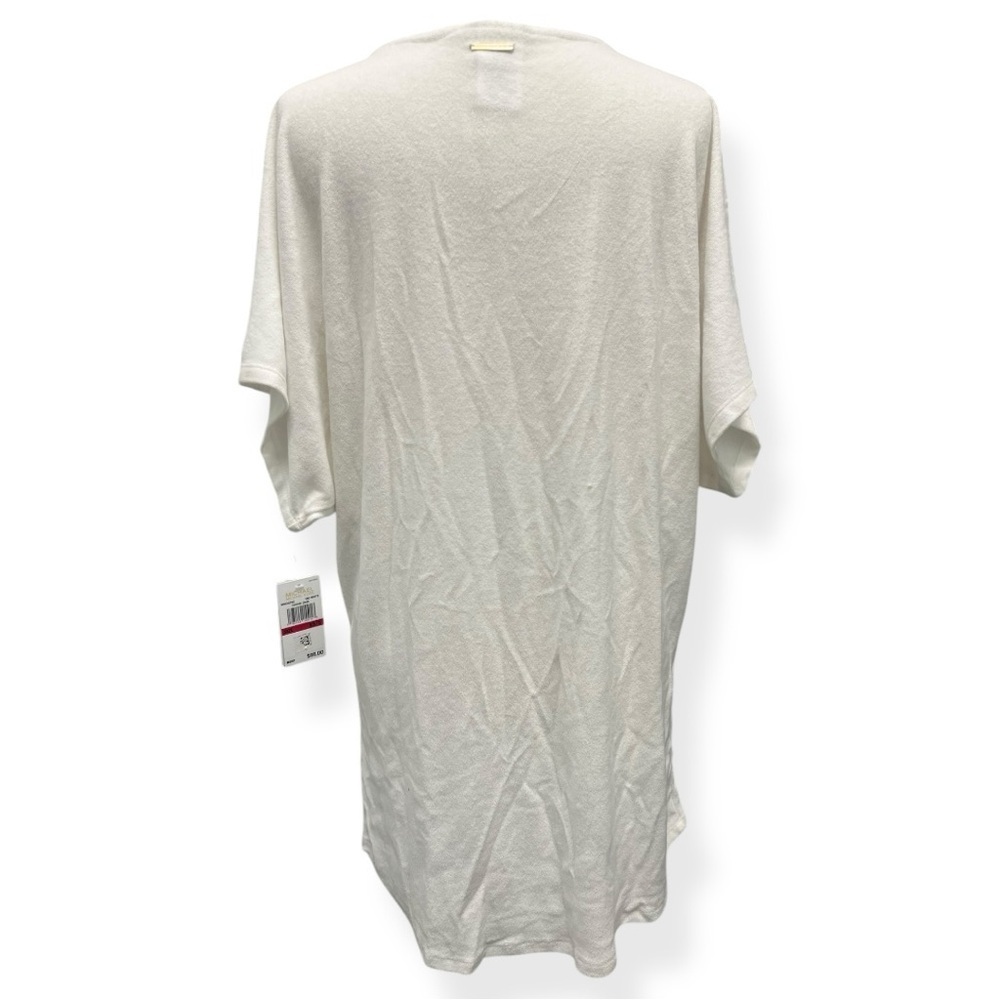 Michael Kors Terrycloth Oversize CoverUp White Tunic Shirt XS Old Money Prep NWT - Picture 2 of 7